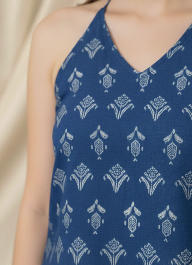 Aabha Halter Neck Kurti- Women