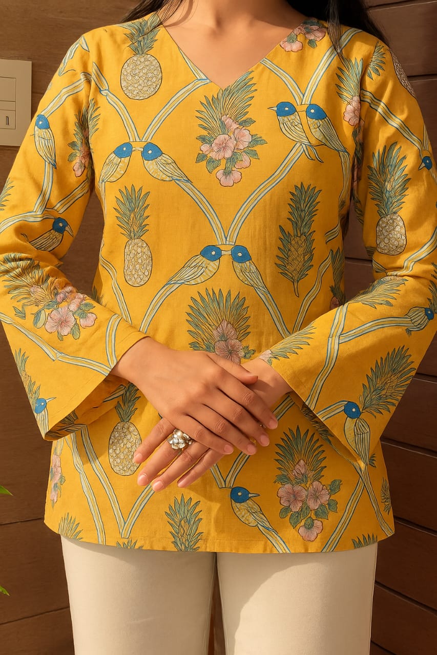 Ananasika Bell Sleeve Kurti- Women