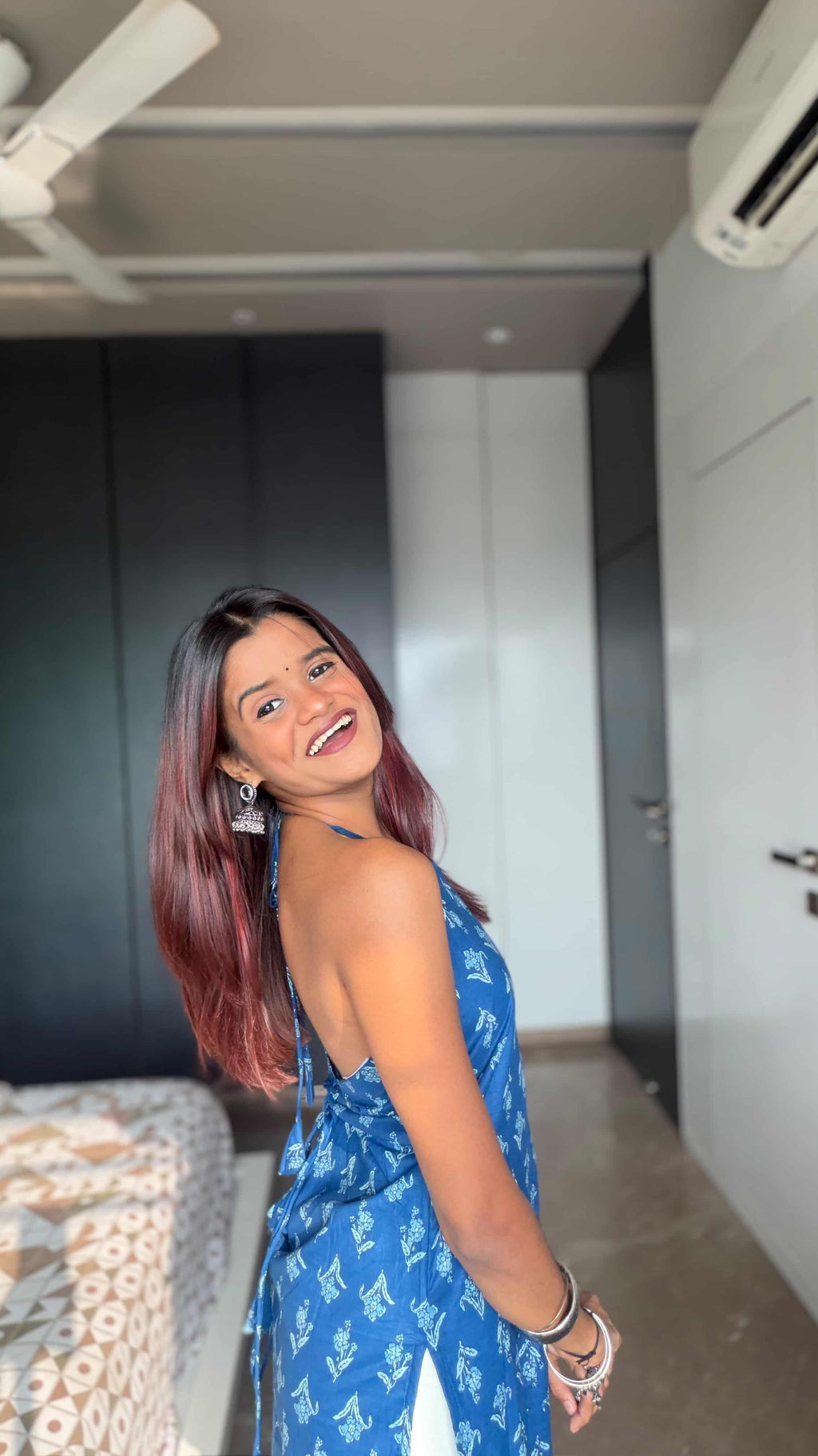 Aabha Halter Neck Kurti- Women