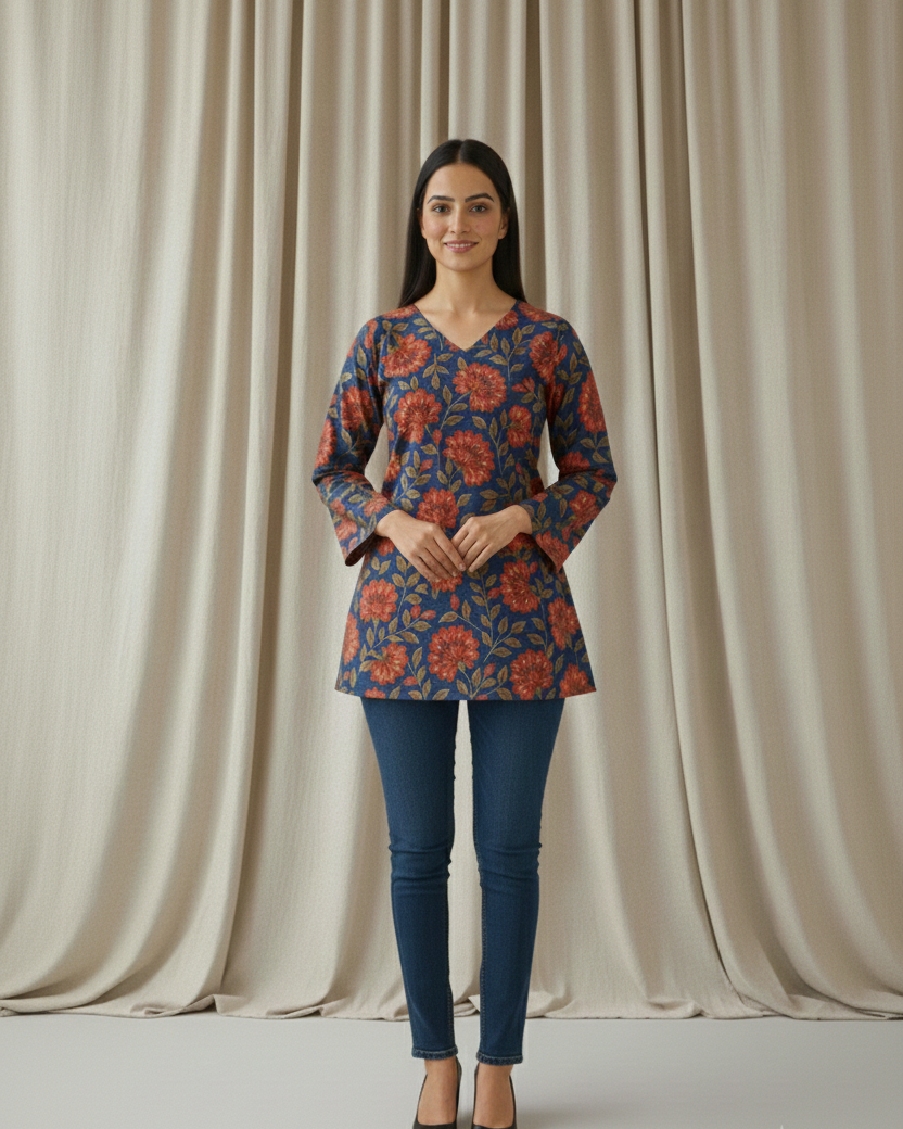 Mrignaini Bell Sleeve Kurti- Women