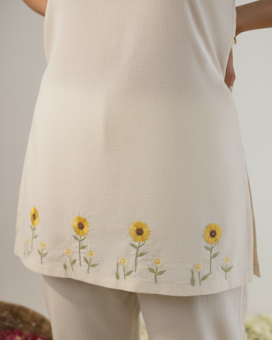 SurajMukhi Knot Tie Strap Kurti- Women